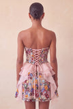 Corsé A-Line Línea Salvia Vestido corto de bienvenida con lentejuelas
