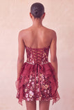Corsé A-Line Línea Salvia Vestido corto de bienvenida con lentejuelas