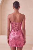 Vestido de bienvenida con lentejuelas brillantes de fucsia fucsia Bodycon