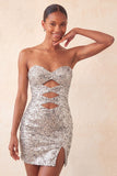 Vestido de bienvenida con lentejuelas brillantes de fucsia fucsia Bodycon