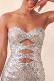 Vestido de bienvenida con lentejuelas brillantes de fucsia fucsia Bodycon