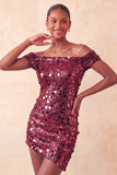 Vestido de Homecoming con body con champán brillante y con lentejuelas