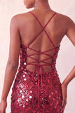 Vestido corto de bienvenida corto con cordones plateados brillantes y lentejuelas