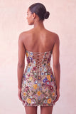 Vestido de bienvenida a casa con lentejuelas bodycon corazón rosa y encaje en la espalda
