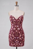Vestido de bienvenida a casa con lentejuelas bodycon corazón rosa y encaje en la espalda