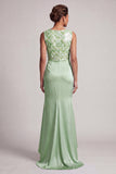 Vestido largo de madre de la novia azul celeste con lentejuelas de sirena