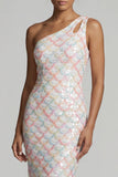 Vestido largo de madre de la novia sirena de un hombro de un solo hombro