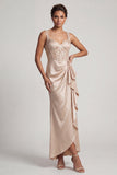 Corsé de Sirena Blanca, Lentejuelas Fruncidas, Vestido Midi Madre de la Novia con volantes