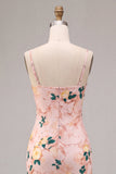 Vestido Midi de tirantes finos florales de sirena rosa