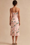Vestido Midi de tirantes finos florales de sirena rosa