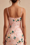 Vestido Midi de tirantes finos florales de sirena rosa