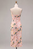 Vestido Midi de tirantes finos florales de sirena rosa
