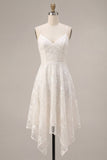 Mini vestido floral de tirantes finos marfil A-Line