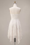 Mini vestido floral de tirantes finos marfil A-Line