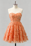 Vestido de bienvenida floral con cuentas y cordones de Dusty Rose Rose, Sweetheart A-Line