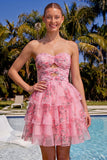 Vestido de bienvenida de chiffon floral de chiffon azul claro azul claro