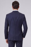 Traje de baile de fin de curso de hombre con solapa de pico de dos piezas de dos piezas y un botón en azul marino oscuro