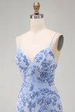 Vestido corto de bienvenida corto con tirantes cortos de bodycon tirantes azules