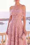 Vestido midi midi azul de línea descubierto con encaje en la espalda