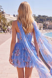 Vestido corto de bienvenida amarillo sin tirantes floral con volantes en forma de A, flor y volantes