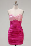 Vestido corto de bienvenida corto en forma de cerradura rojo naranja Sweetheart