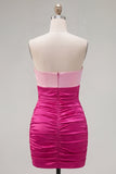 Vestido corto de bienvenida corto en forma de cerradura rojo naranja Sweetheart