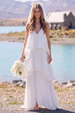 Vestido de novia Maxi Elopement blanco sin mangas y escote en V