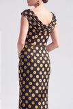 Vestido largo de madre de la novia negro floral sirena con abertura