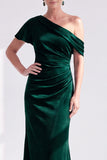 Vestido largo de madre de la novia con terciopelo burdeos sirena al descubierto en los hombros