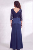 Sirena negra con escote en V y lentejuelas con volantes, vestido largo de madre de la novia con abertura