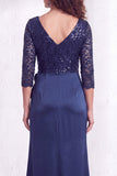 Sirena negra con escote en V y lentejuelas con volantes, vestido largo de madre de la novia con abertura