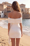Vestido de despedida de soltera con moños y bodycon bodycon marfil y marfil descubierto
