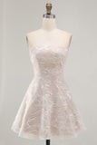 Vestido blanco floral sin tirantes