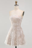 Vestido blanco floral sin tirantes