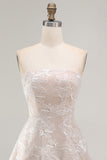 Vestido blanco floral sin tirantes