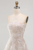 Vestido blanco floral sin tirantes
