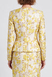 Vestido de trabajo Midi color bodycon escote en V con escote en V y pecho sencillo amarillo claro con abertura