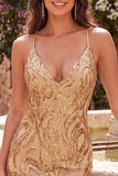 Vestido de bienvenida a casa con tirantes finos bodycon lentejuelas azul oscuro y encaje en la espalda