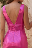 Vestido de bienvenida corto ajustado y ajustado de escote en V azul cielo metálico