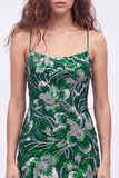 Vestido de bienvenida a casa con tirantes finos azul bodycon, tirantes finos con cuentas y encaje en la espalda