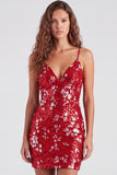 Vestido de bienvenida de bienvenida con lentejuelas bodycon verde brillante, tirantes finos, cordones