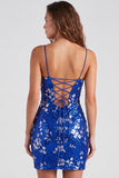Vestido de bienvenida de bienvenida con lentejuelas bodycon verde brillante, tirantes finos, cordones
