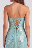 Vestido corto de bienvenida de los 80 de los años 80 con lentejuelas sin tirantes sin tirantes