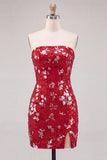 Vestido corto de bienvenida de los 80 de los años 80 con lentejuelas sin tirantes sin tirantes