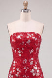 Vestido corto de bienvenida de los 80 de los años 80 con lentejuelas sin tirantes sin tirantes