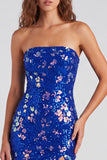 Vestido corto de bienvenida de los 80 de los años 80 con lentejuelas sin tirantes sin tirantes