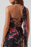 Vestido corto corto de bienvenida con flores de marfil sin tirantes con encaje recogido en la espalda
