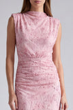 Vestido formal largo floral de lentejuelas sirenas rosas