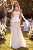 Vestido Maxi de gasa rizada y tirantes de color lila claro con volantes y bolas