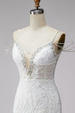 Vestido corto de homecoming corto con cuentas y cuentas blanco al revés y pedrería